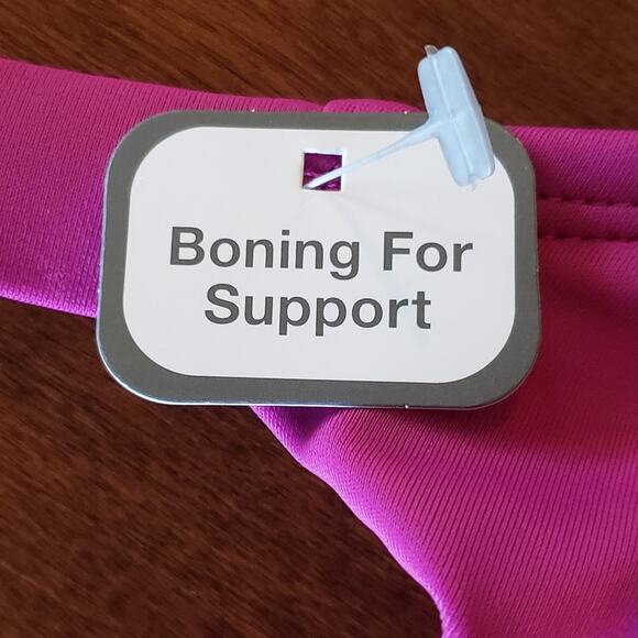 Time and Tru NWT swim suit magenta and floral removable pads mid rise bikini 3X - Picture 8 of 14